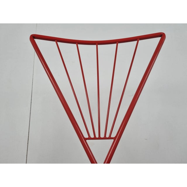 Metal Vintage Red Metal Dining Chairs from Jozef Hoffmann, 1980s, Set of 4 For Sale - Image 7 of 10