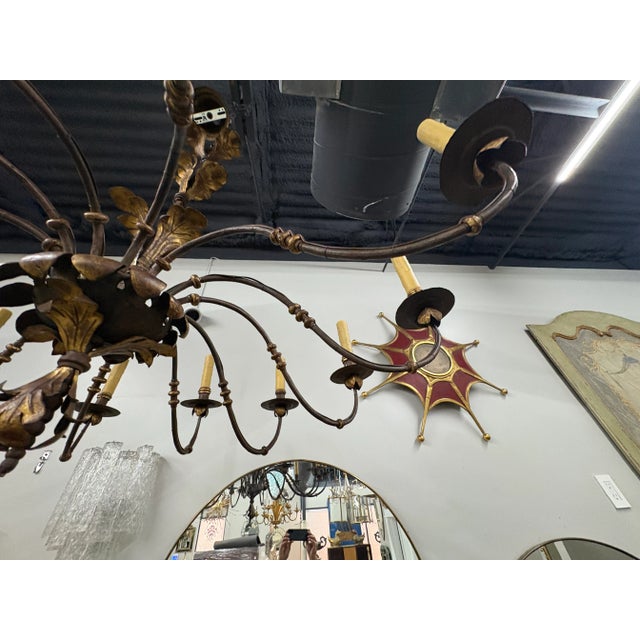 16th Century Italian Wrought Iron Chandelier For Sale - Image 9 of 17