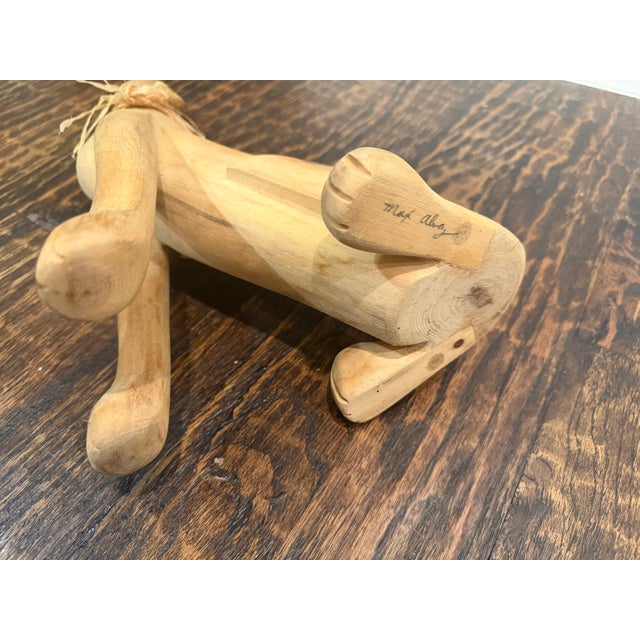Max Alvarez Signed New Mexico Folk Art Carved Wood Coyote Sculpture For Sale - Image 10 of 10
