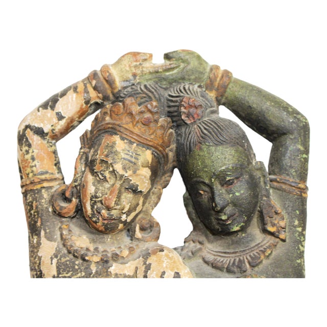 Antique Hand Carved Hindu Wooden Sculpture, Early 1900s For Sale - Image 3 of 7