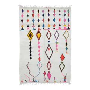Colorful Geometric Moroccan Azilal Rug - 11.8 X 8.2 Ft