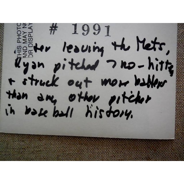 Fred McDarrah, Signed Vintage Silver Gelatin Photograph Nolan Ryan For Sale - Image 4 of 4