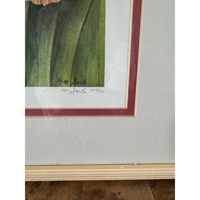 Manabu Saito Limited Edition Iris Botanical Floral Prints Signed Set of 2 Framed For Sale - Image 10 of 12