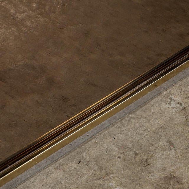 Metal and Brass Framed Mirror with Smoked Glass from Belgo Chrome, 1970s For Sale - Image 4 of 13