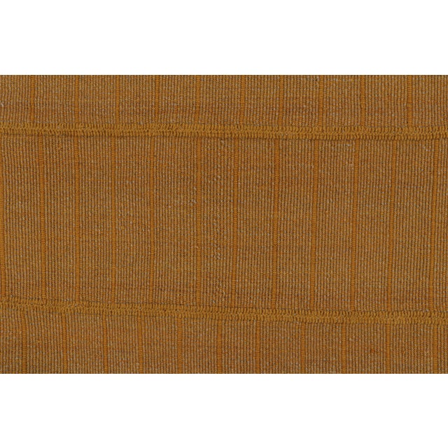 Rug & Kilim’s Modern Kilim Rug With Textural Stripes in Gold and Orange Tones For Sale In New York - Image 6 of 7
