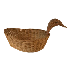 Vintage Duck Shaped Wicker Basket