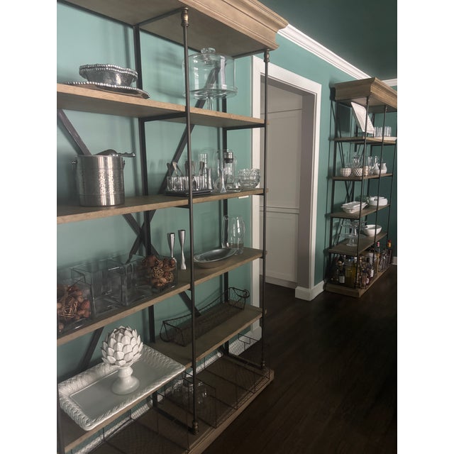 Wood Restoration Hardware Parisian Cornice Shelving For Sale - Image 7 of 7