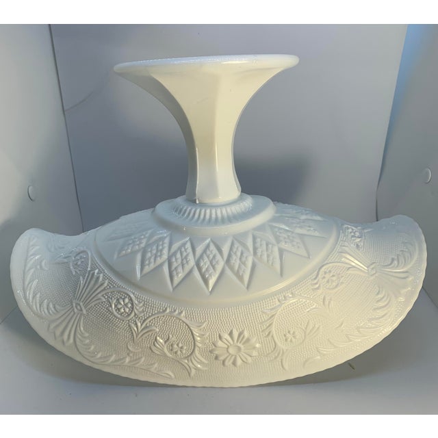 Westmoreland Glass Vintage Westmoreland Milk Glass Folded Fruit Dish For Sale - Image 4 of 9