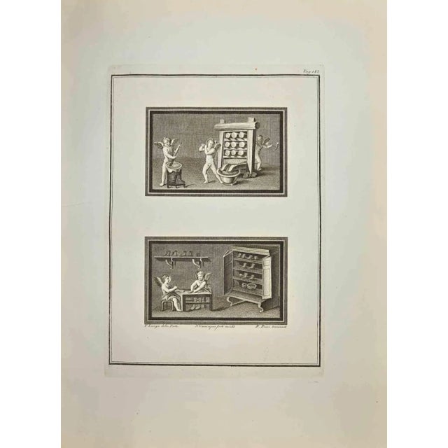 Cupids and Genii While Work from "Antiquities of Herculaneum" is an etching on paper realized by Roccus Pozzi in the 18th...