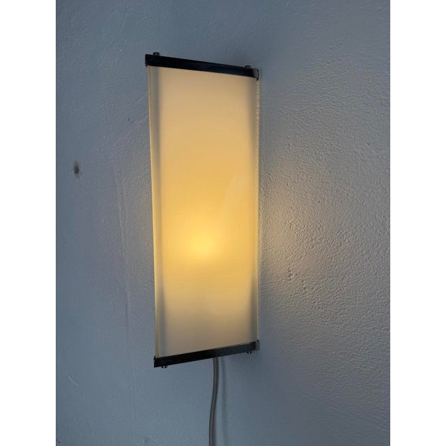 Modernist Geometric Wall Lamp in Glass and Metal, 1960s For Sale - Image 11 of 15
