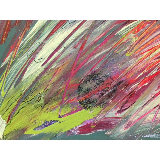 Wood Vintage Abstract Painting, Signed For Sale - Image 7 of 13