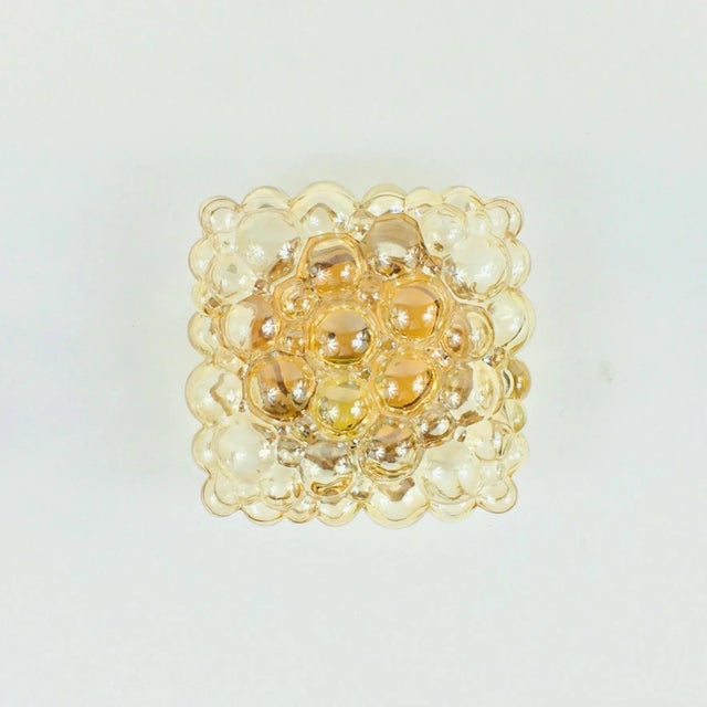 Mid-Century Modern Amber Bubble Glass Flush Mount by Helena Tynell for Limburg, Germany, 1970s For Sale - Image 4 of 14