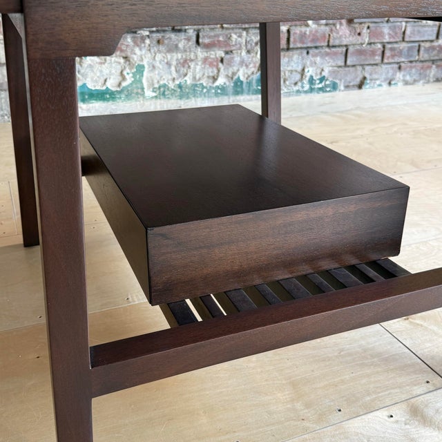 Dunbar Furniture Mid-Century Modern Refinished Dunbar Side Lamp Table With Drawer For Sale - Image 4 of 12