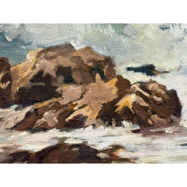 1960s F. Yayboke Turkish Coastal Seascape Signed Oil Painting, Circa 1960's For Sale - Image 5 of 12