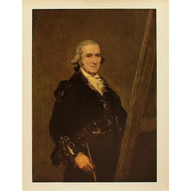 Circa 1940s After Francisco Goya "Portrait of Francisco Bayeu" Vintage Full-Color Print For Sale - Image 4 of 6
