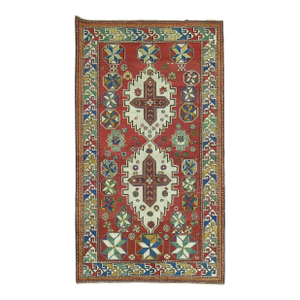 Zabihi Collection Red Antique Shirvan Rug