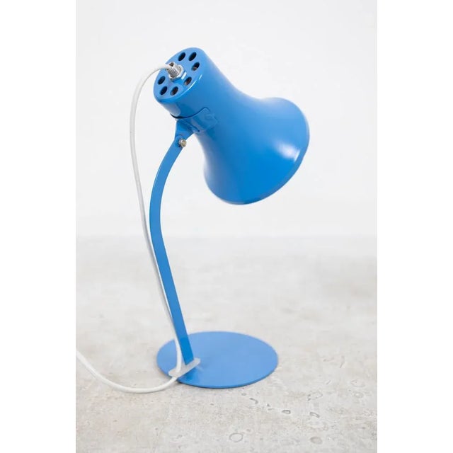 Small Vintage Blue Table Lamp, 1960s For Sale - Image 4 of 6