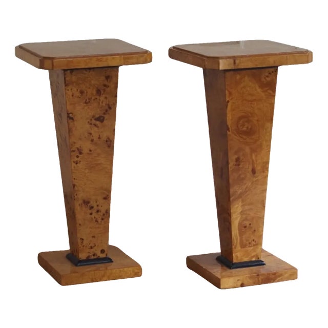 Art Deco Flower Column Plant Tables, 1940s, Set of 2 For Sale