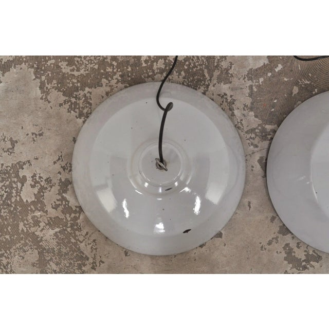 Vintage Enamel Pendant Lamps, 1950s For Sale - Image 6 of 9