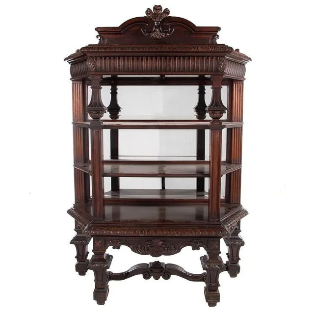 Wood Edwardian Carved Rosewood Etagere For Sale - Image 7 of 7
