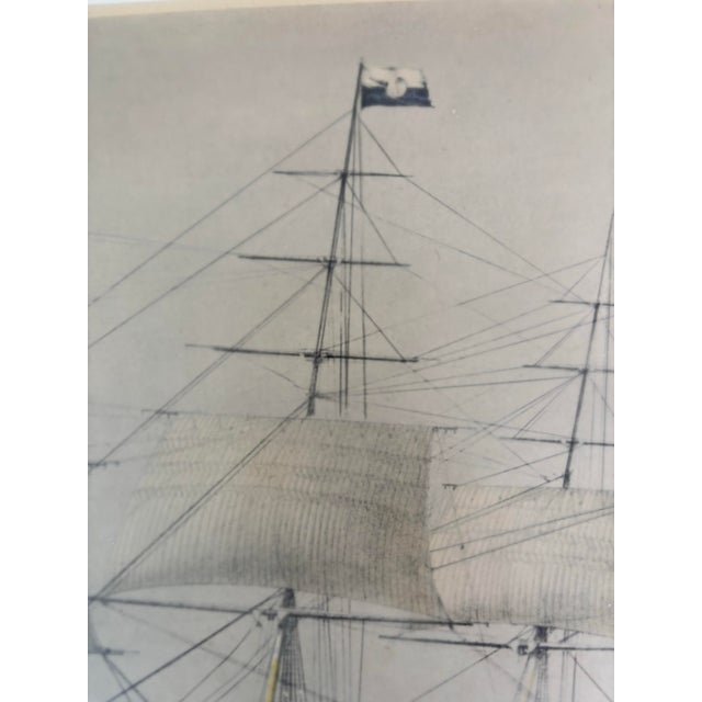 Currier & Ives “Clippership Nightingale” Hand Colored 1854 Lithograph From the Personal Collection of Curtis L. Carter For Sale - Image 9 of 12