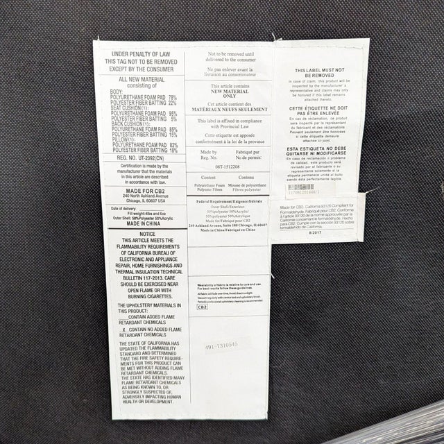 Cb2 District Modern Sectional With Chaise For Sale - Image 9 of 9