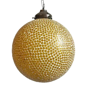 Yellow Mosaic Globe Pendant Light Large