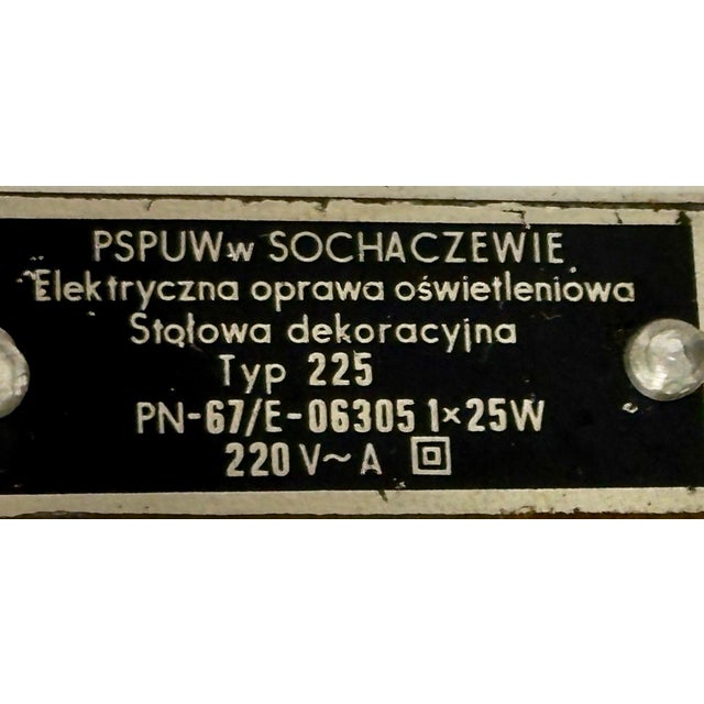 Mid-Century Polish Bedside Table Lamp, 1950s For Sale - Image 4 of 7