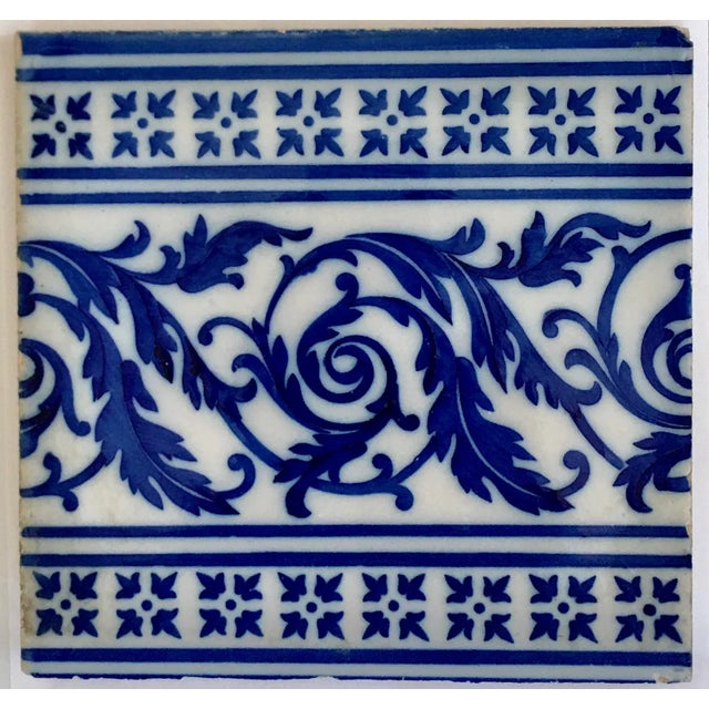 Contemporary Antique Blue and White Spanish Tile For Sale - Image 3 of 3