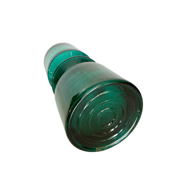 Tamara Aladin Hoop Teal Glass Vase / Finland Art Glass, MCM Riihimäki #1472 For Sale - Image 10 of 10