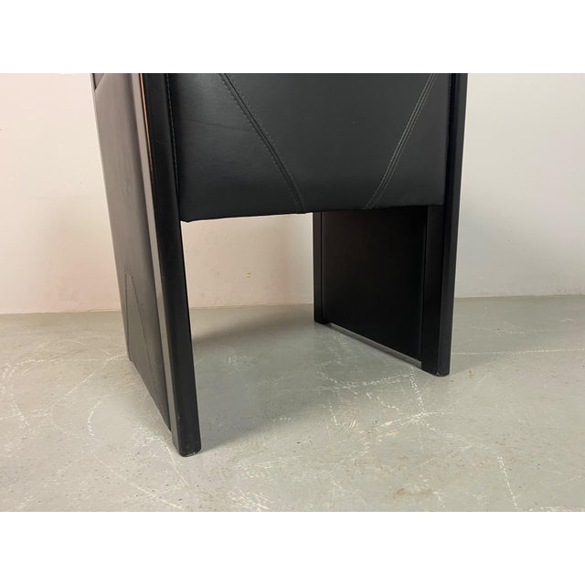 Wood Mid-Century Postmodern Armchair in Black Leather from Bulo, Belgium, 1980s For Sale - Image 7 of 11