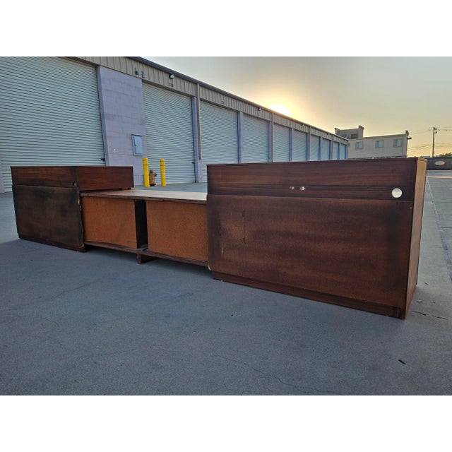 Wood 1960s Barzilay Style Stereo Console Furniture Tambour Door For Sale - Image 7 of 12