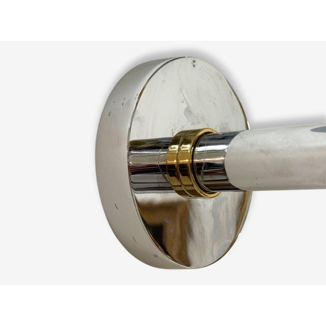 Karl Springer Style, Chrome, Brass, Large Wall Lights, Usa, 1960s For Sale - Image 9 of 11