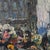 Antique Signed Oil Painting on Board 'Brussels Flower Market on the Grand Place' For Sale - Image 14 of 17