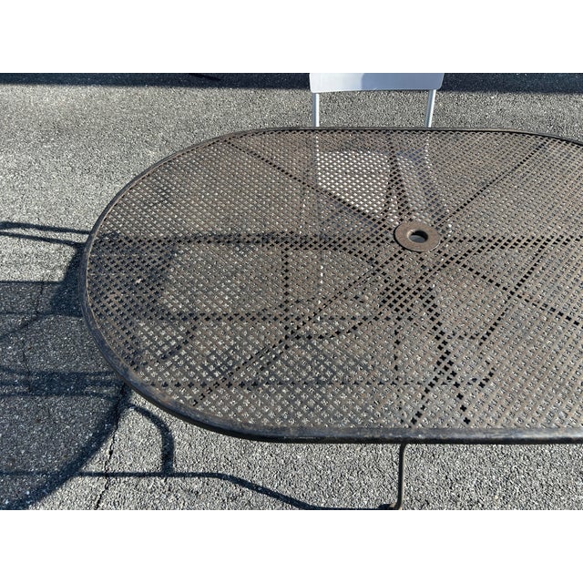 2010s Wrought Iron Table & 4 Aluminum Chairs Patio Set ~ For Sale - Image 5 of 8