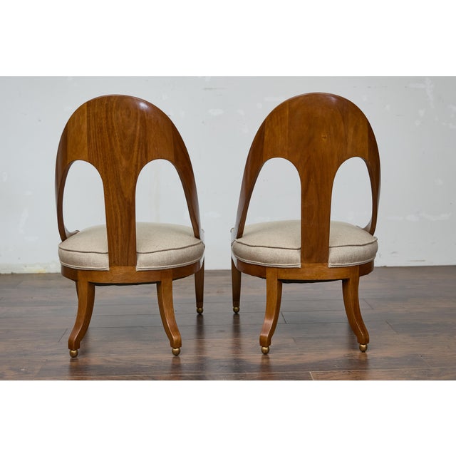 Pair of English Style Spoon Chairs circa 1920 with Upholstered Seat Cushions For Sale - Image 12 of 12