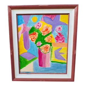Vintage Oil on Canvas Painting, Framed