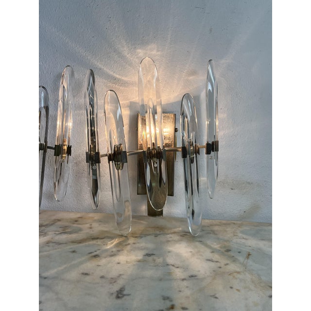 Mid-Century Modern Murano Glass and Brass Wall Lamps from Sciolari, 1960s, Set of 2 For Sale - Image 16 of 18