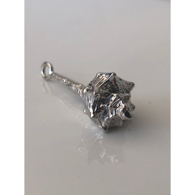 1980s Sterling Conch Shell Pendant For Sale - Image 4 of 6