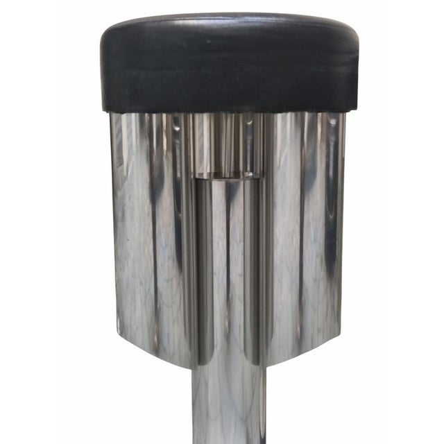 1970s Tall Chrome and Leather Bar Stools, Italy, 1970s, Set of 2 For Sale - Image 5 of 8