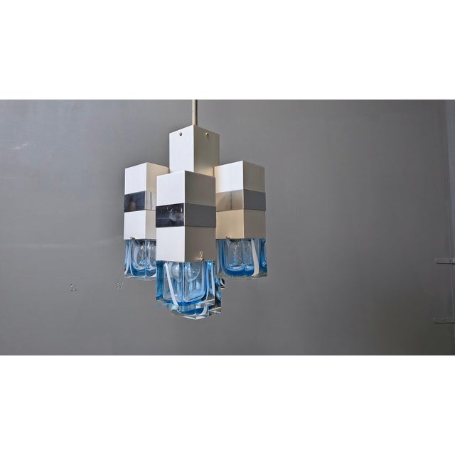 Vintage Cubic Chandelier by Gaetano Sciolari, 1970s For Sale - Image 9 of 15