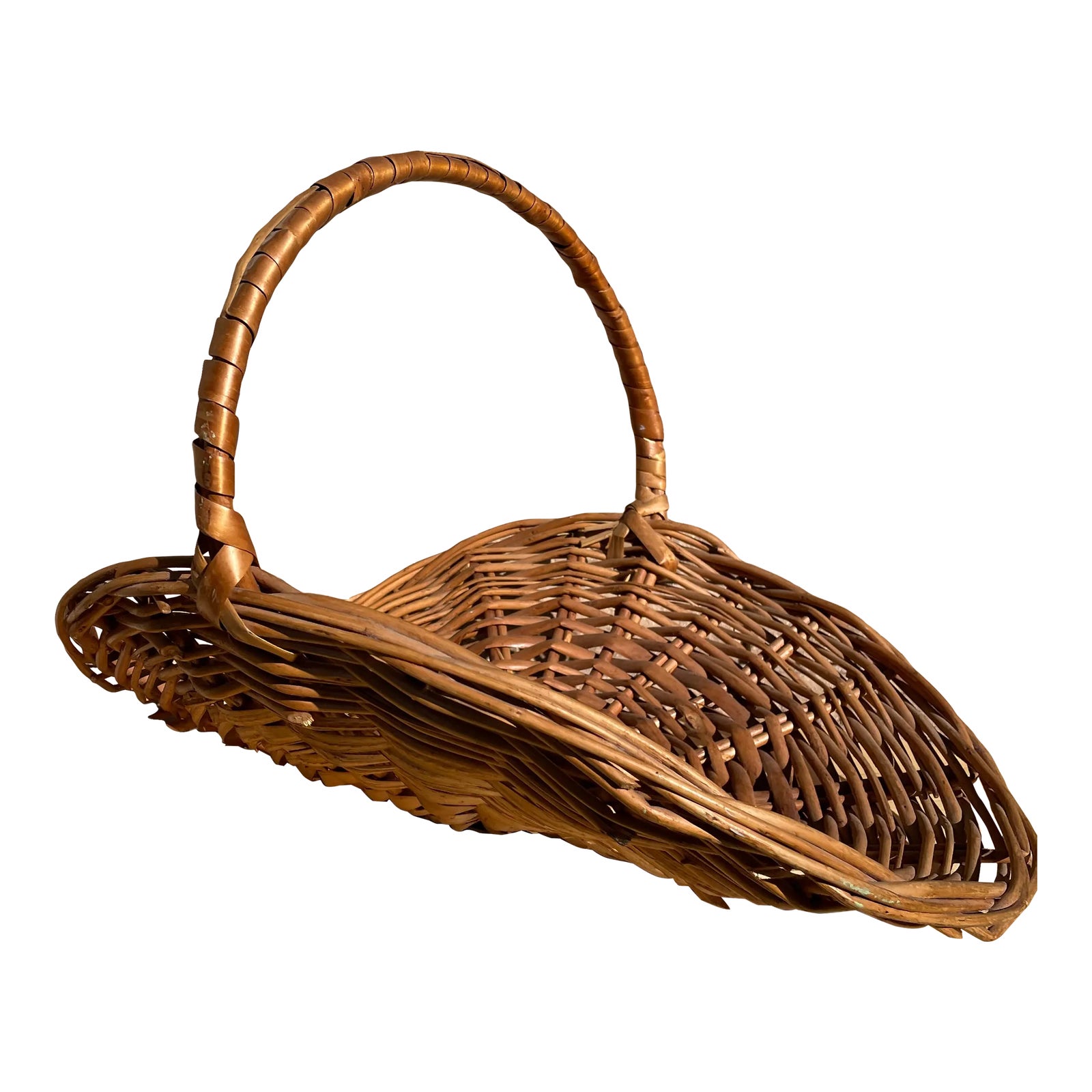 Vintage French Style Wicker Flower Basket Chairish