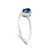 Early 21st Century 10K White Gold 5X3MM Oval Blue Sapphire and Diamond Accent Halo Ring (I-J Color, I1-I2 Clarity) - Ring Size 5.5 For Sale - Image 5 of 7