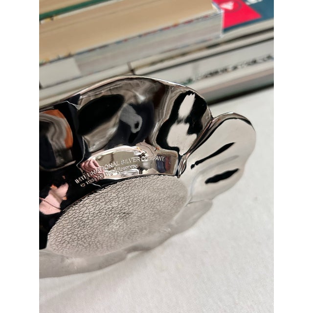 Vintage Silverplate Flower Catchall Dish For Sale - Image 10 of 11