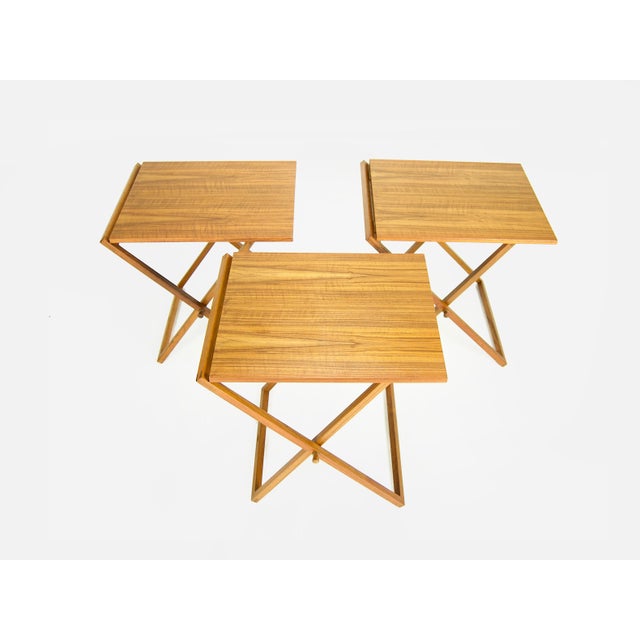 Metal Illum Wikkelso Teak Folding Tables Set For Sale - Image 7 of 13