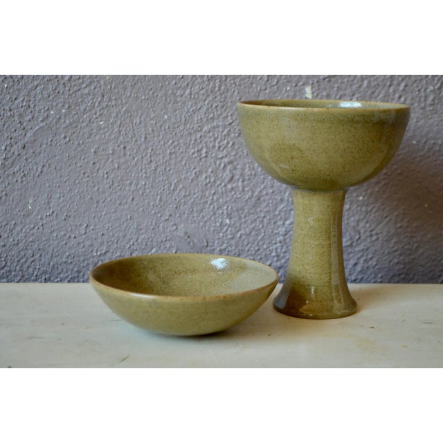 Ceramic Cup & Bowl in Sandstone, Set of 2 For Sale - Image 7 of 7