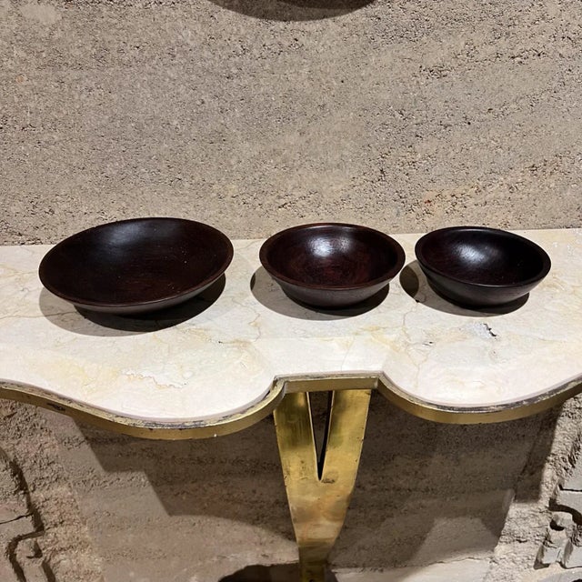 2017 Handcrafted Rosewood Three Bowl Set Signed Adw For Sale In San Diego - Image 6 of 11