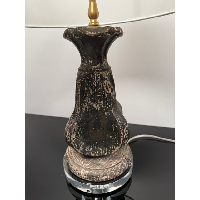 Early 21st Century Black Antique Fragment Lamp For Sale - Image 5 of 9