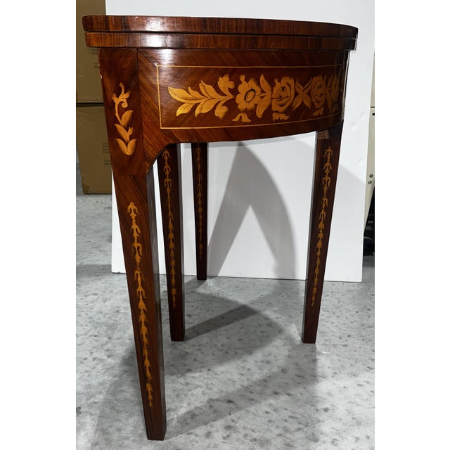 Late 20th Century Expandable Demi-Lune Console Table to Round Dining Table For Sale In Tampa - Image 6 of 8