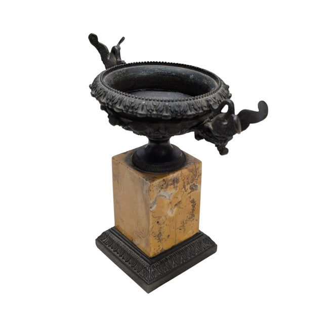 Late 19th Century 19th Century Tazza With Figural Birds on a Siena Marble Base For Sale - Image 5 of 10